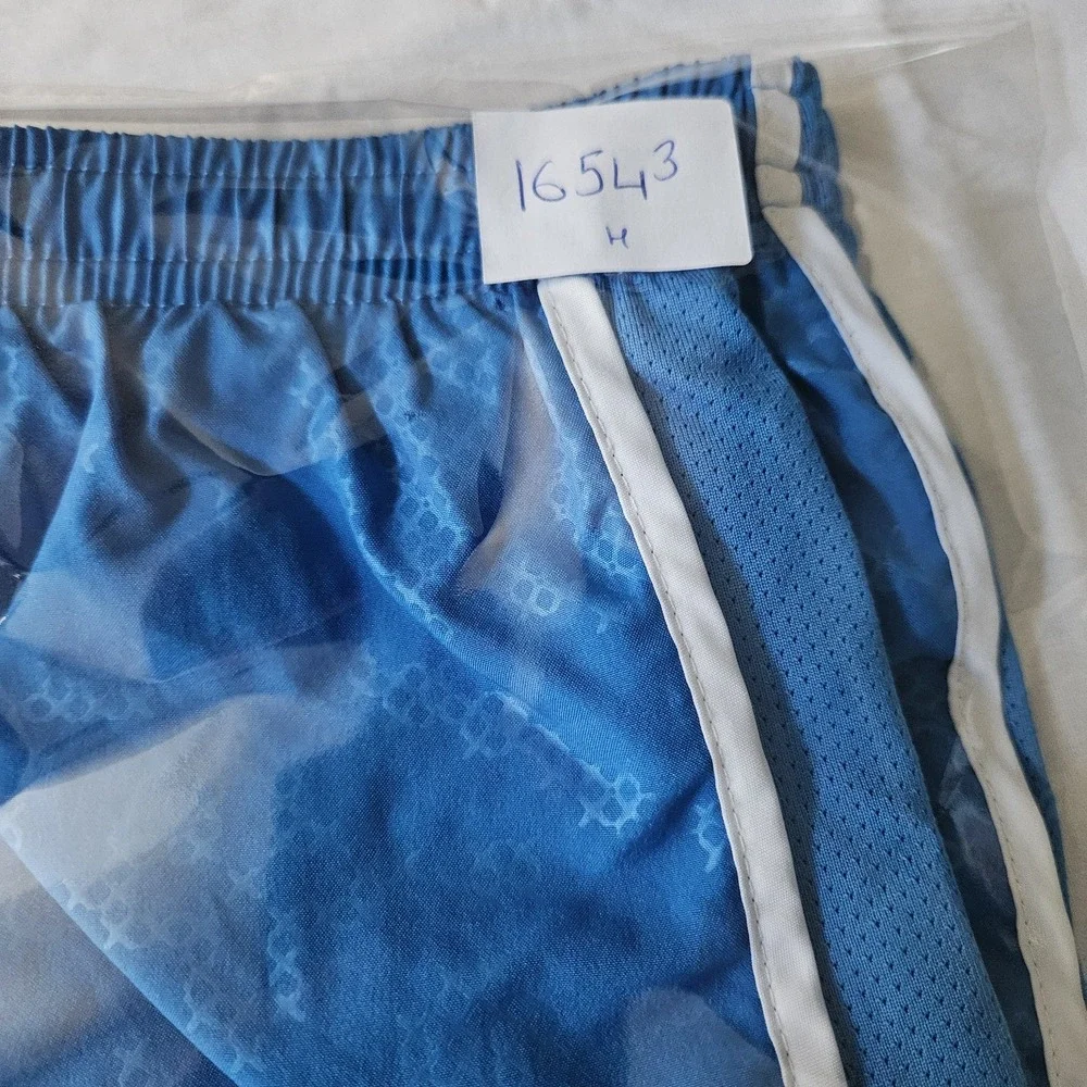 Nike Dri-Fit Girl Youth Shorts L Blue Geometric Print Lined Running Gym Athletic